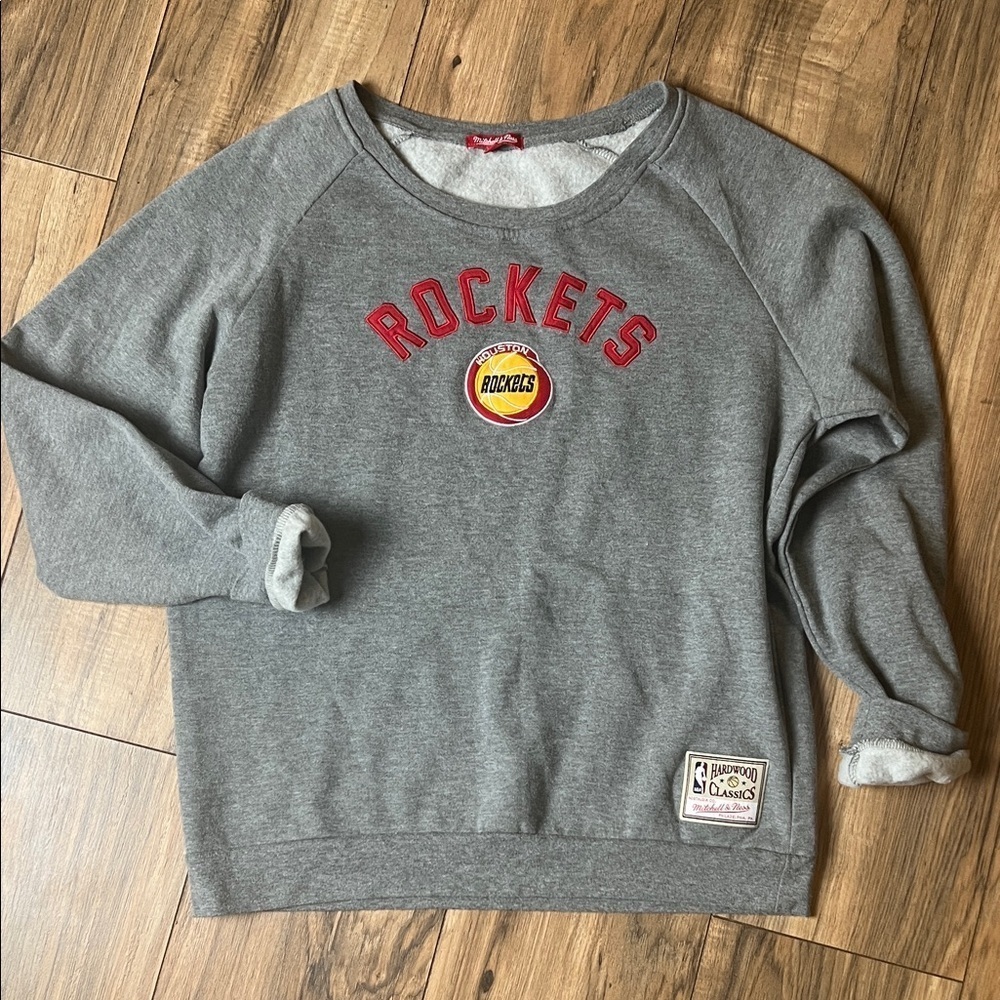 Mitchell & Ness NBA Hardwood Classics Houston Rockets Sweatshirt Gray Size L
